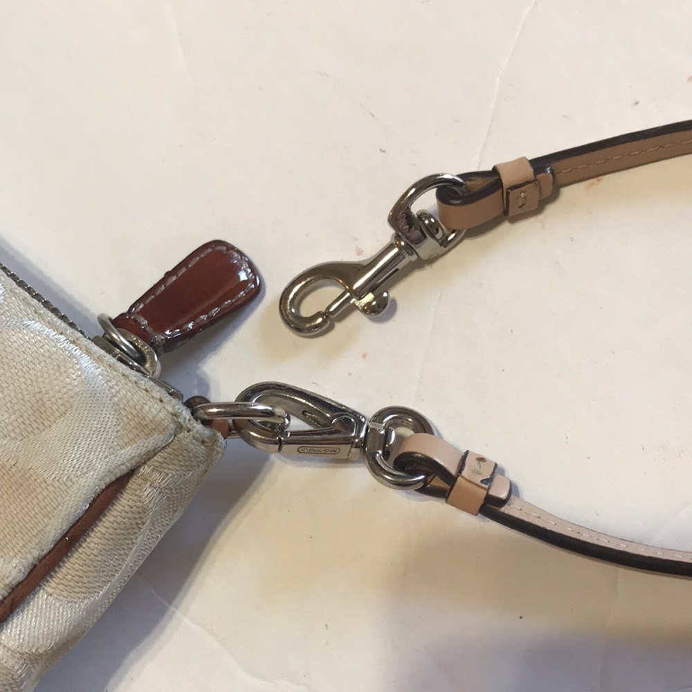 Rare Coach Y2K Demi Signature Monogram Mini Bag Vintage Baguette White Ivory 00‘ - Picture 11 of 17